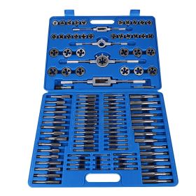 110pcs/set M2â€‘M18 Screw Nut Thread Taps Dies With Wrench Handle Heavy Duty Hand Tool Kit