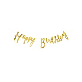 Golden English Happy Birthday Birthday Banner 2.5m