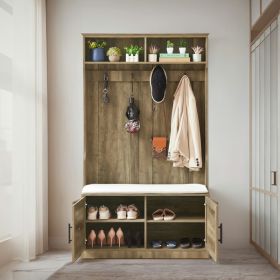 2 Storage Racks, 4 Storage Cabinets With 4 Clothes Hooks And 1 Sponge Pad, Multiple Wardrobe Storage Racks For Bedroom And Porch, Coat Rack, Shoe Cabi (Option: Light Colour)