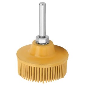2 Inch Bristle Disc Emery Rubber Abrasive Brush Polishing Grinding Wheel for Burr Rust RemovalYellow (Color: Yellow)