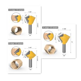 Bird's Mouth Router Bit (Option: Set-Q1pc)