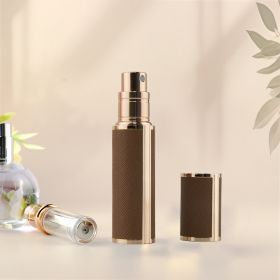 5ml Luxury Leather Perfume Spray Bottle Portable Mini Refillable Fragrance Atomizer,Travel Cosmetic Container Black Frangrace Refillable Bottle Black (Color: Brown)