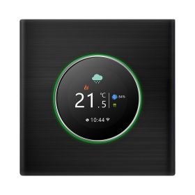 WiFi Smart Thermostat Temperature Controller Weekly Programmable Button Control Mobile APP Voice Control for Electric Floor Heating 16A (Option: Black-Electric Floor Heating)