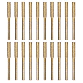 20Pcs Chainsaw Sharpener Burr Grinding Head Rotating File Sharpening Tool Set KitSilver 5.5mm (Option: 4mm-golden)