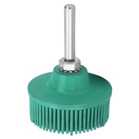 2 Inch Bristle Disc Emery Rubber Abrasive Brush Polishing Grinding Wheel for Burr Rust RemovalYellow (Color: Green)