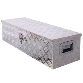 39inch Aluminum Tool Box,heavy Duty Truck Bed Tool Box,outdoor Trailer Pickup Storage Tool Box,RV Storage Organizer,underbody Box W Lock Keys,silver 3 (Color: Silver)