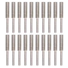 20Pcs Chainsaw Sharpener Burr Grinding Head Rotating File Sharpening Tool Set KitSilver 5.5mm (Option: 5.5mm-silvery)