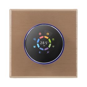 WiFi Smart Thermostat Temperature Controller Weekly Programmable Button Control Mobile APP Voice Control for Electric Floor Heating 16A (Option: Champagne-Electric Floor Heating)